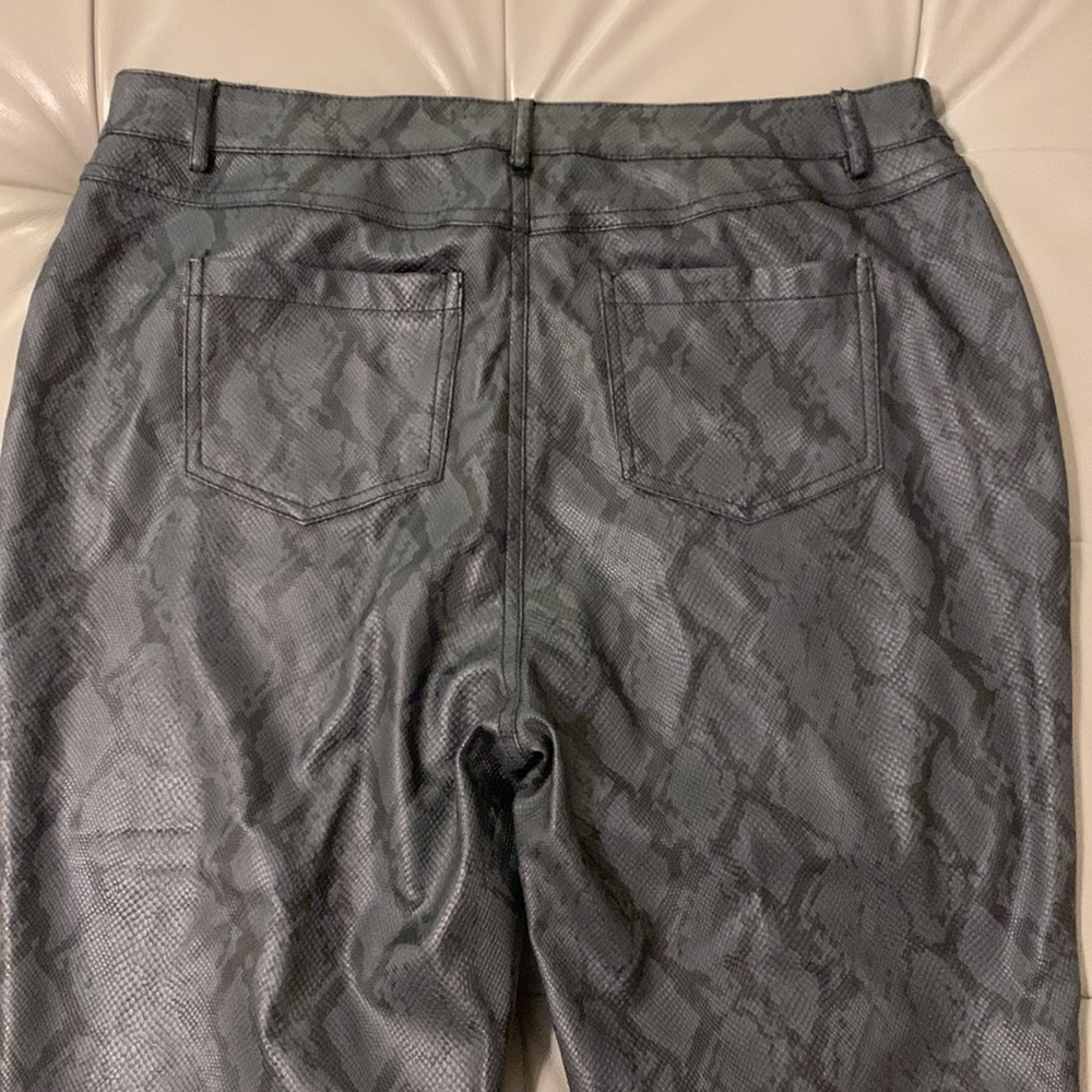 Bebe Gray Python Faux Leather Pants - image 5
